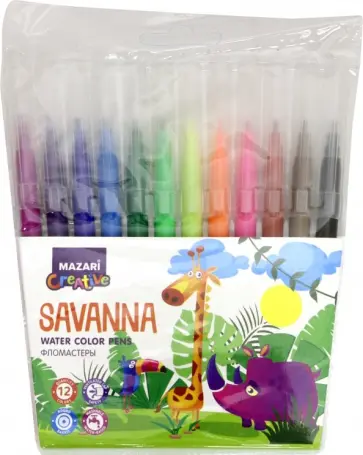 Фломастеры 12 цветов "SAVANNA" (M-5074-12) обложка книги