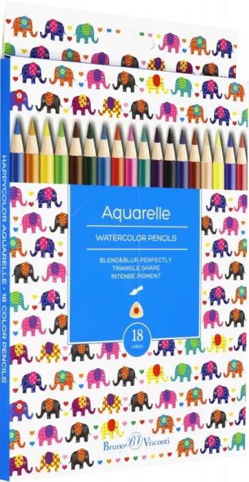 Карандаши акварельные 18 цветов "HappyColor" (30-0067) обложка книги