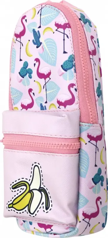 Пенал-рюкзак "Фламинго и листья" (одно отделение, без наполнения) (ПН-2797) обложка книги