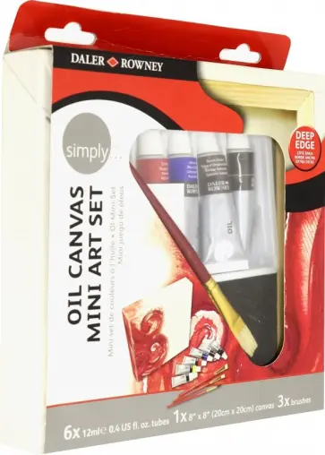Набор "Simply Mini Art Set" масляные краски 6 цветов, холст, 3 кисти (118500900) обложка книги