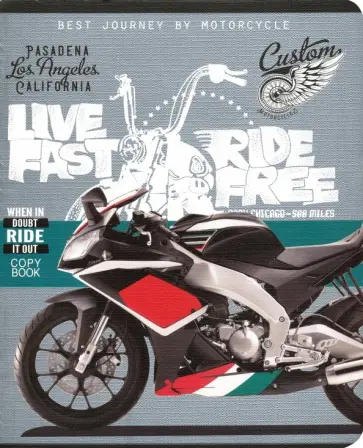 Тетрадь общая "Быстрые мотоциклы-3" (96 листов, А5, клетка, в ассортименте) (96-1481) обложка книги