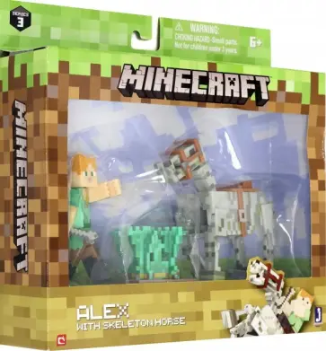 MINECRAFT-набор "Алекс с скелетом лошади" 3 предмета обложка книги