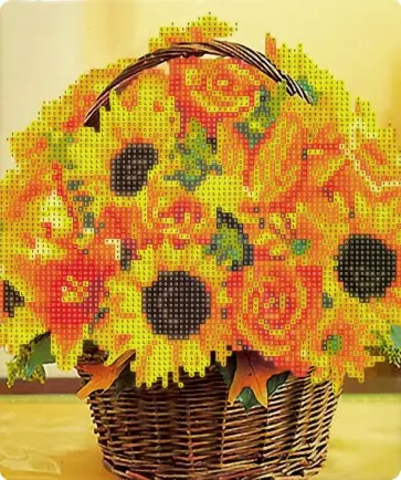 Алмазная мозаика с мольбертом "Подсолнухи" (21х25 см) (M-1038) обложка книги