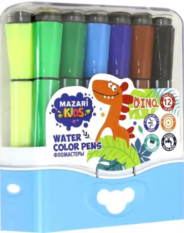Фломастеры 12 цветов "DINO" со штампами (M-5082-12) обложка книги