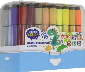 Фломастеры 36 цветов "DINO" со штампами (M-5082-36) обложка книги