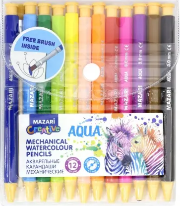 Карандаши 12 цветов AQUA акварельные (M-6136-12) обложка книги