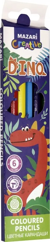 Карандаши цветные "Dino" (6 цветов) (M-6170-6) обложка книги