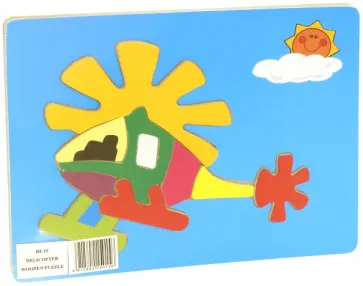 Развивающий деревянный пазл "Вертолет" (DE15) обложка книги