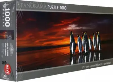 Puzzle-1000. Королевские пингвины, панорама обложка книги