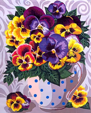 Рисование по номерам 40х50 "Анютины глазки" (В066) обложка книги