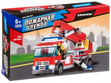 Конструктор "Пожарная служба. Пожарная машина" (244 детали) (ВВ3658) Конструктор "Пожарная служба. Пожарная машина" (244 детали) (ВВ3658) обложка книги