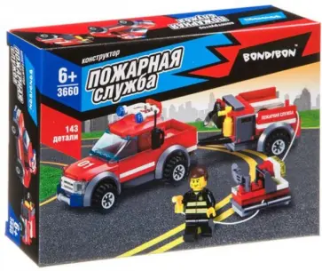 Конструктор "Пожарная служба. Машина с прицепом" (143 детали) (ВВ3660) Конструктор "Пожарная служба. Машина с прицепом" (143 детали) (ВВ3660) обложка книги