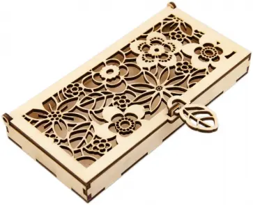 Подарочная коробка для денег "Цветы", замок-листик обложка книги