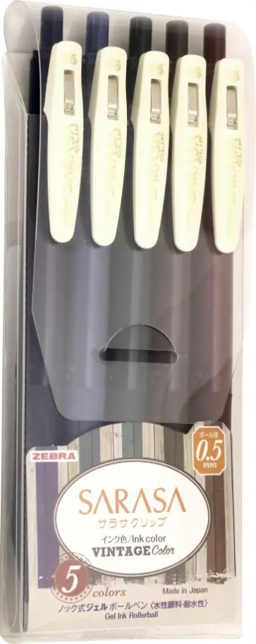 Ручки гелевые "Sarasa Clip Vintage" (5 цветов) (JJ15-5C-VI) обложка книги