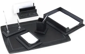 Настольный набор из МДФ (6 предметов, дуб, черный) (BK6DX-1) обложка книги