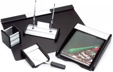 Настольный набор из МДФ с элементами из алюминия (6 предметов, черный) (BK6MU) обложка книги