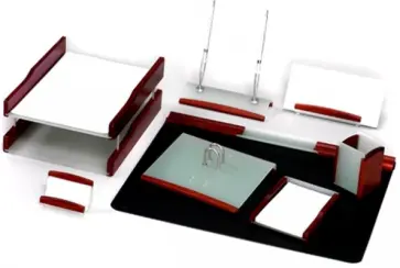 Настольный набор из МДФ с элементами из акрила (8 предметов, красное дерево, зеленый) (LG/RS8AC-1A) обложка книги