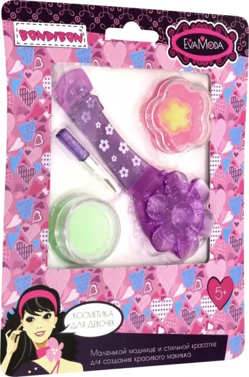 Набор детской декоративной косметики "Eva Moda" (блеск для губ, 3 цвета) (ВВ1767) обложка книги