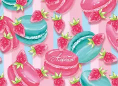 Альбом 25 листов "Макаруны", на пружине обложка книги