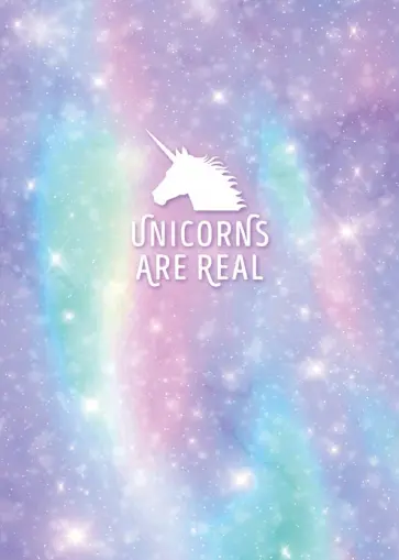 Тетрадь "Unicorns are real" (48 листов, А5, клетка) обложка книги