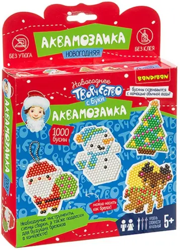 Набор "Новогодняя аквамозаика с Буки" (ВВ3725) обложка книги