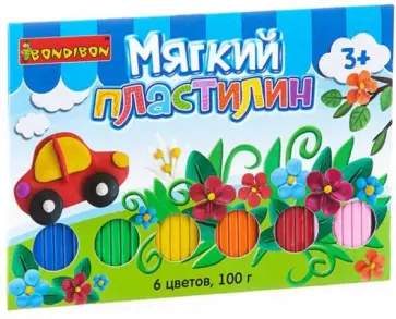 Мягкий пластилин (6 цветов, 100 гр.) (SFT-100-6/ВВ1814) обложка книги