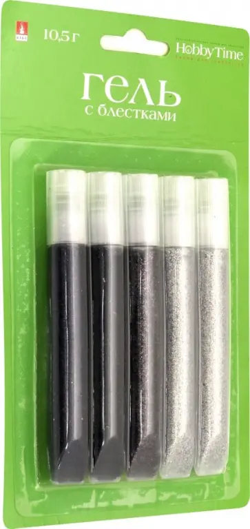 Гель с глиттером для декора "Цветовая гамма №1" (5 цветов, 10,5 г) (2-318/01) обложка книги