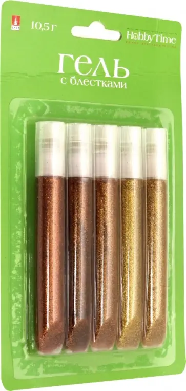 Гель с глиттером для декора "Цветовая гамма №3" (5 цветов, 10,5 г) (2-318/03) обложка книги