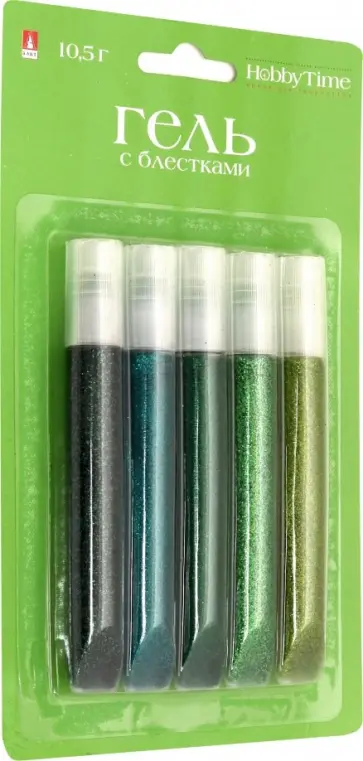 Гель с глиттером для декора Цветовая гамма №4, 5 цветов обложка книги