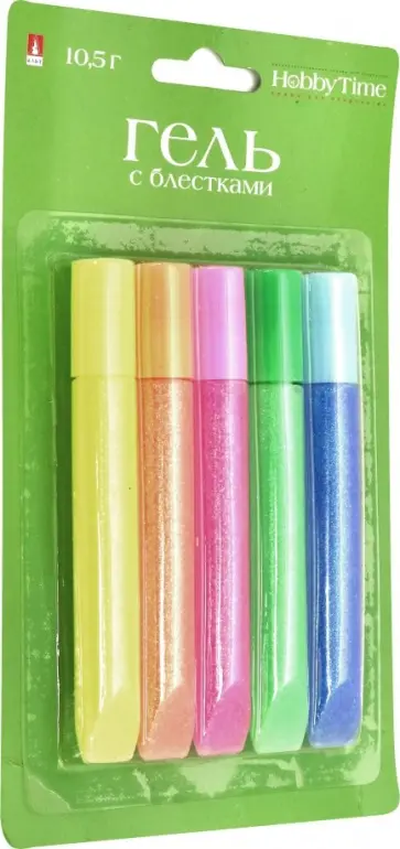 Гель с глиттером для декора "Цветовая гамма №7" (5 цветов, 10,5 г) (2-318/07) обложка книги