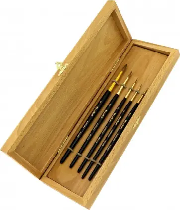 Набор кистей №2 в шкатулке, № 00, 1, 2, 3, 5, 5 штук, колонок обложка книги