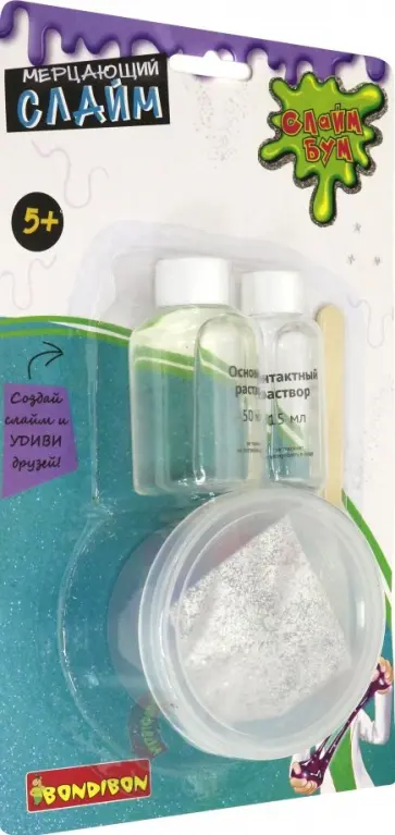 Опыты "СЛАЙМ БУМ. Мерцающий слайм" (DM-DIY010/ВВ3761) обложка книги