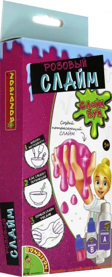 Опыты "СЛАЙМ БУМ, Розовый слайм" (CH8165/ DC8077) обложка книги