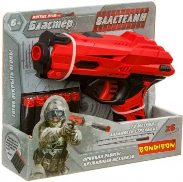 Бластер «ВЛАСТЕЛИН», в наборе 6 мягких пуль (ВВ4024) обложка книги