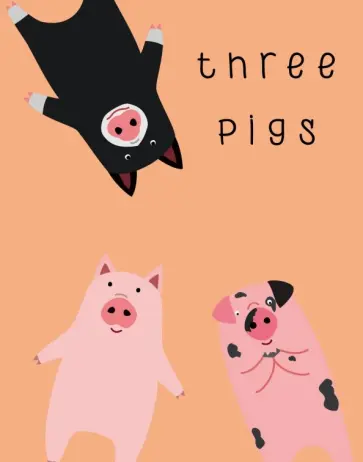 Тетрадь 48 листов "Three pigs", клетка обложка книги