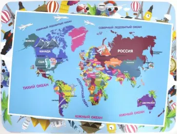 Настольное покрытие для лепки А3 "КАРТА МИРА" (M-2091) обложка книги