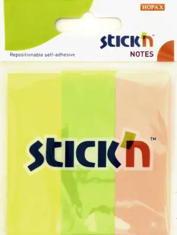 Закладки самоклеящиеся бумажные (50 листов, 25x76 мм, 3 цвета) (21129) обложка книги