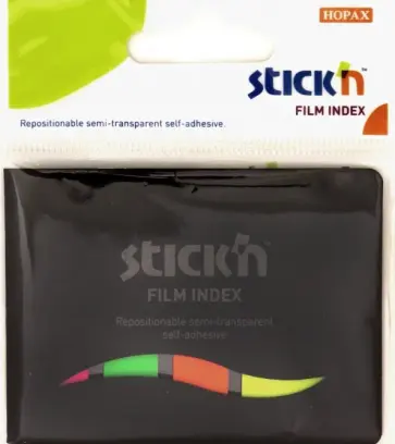 Закладки самоклеящиеся пластиковые (25 листов, 25x45 мм, 12x45 мм, 4 цвета) (21077) обложка книги