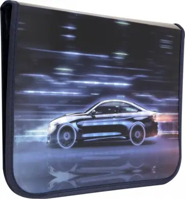 Папка на текстильной молнии "Неон. Машина" (А4, 23х32 см) (CY-N-Car) обложка книги