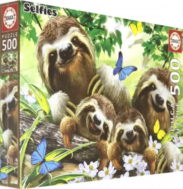 Пазл-500 "Семейное селфи ленивцев" (18450) обложка книги