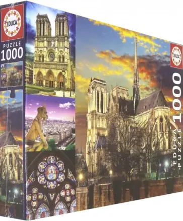 Пазл 1000. Нотр-Дам, коллаж обложка книги