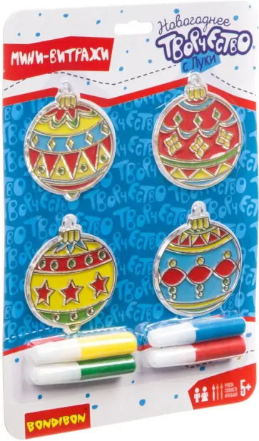 Творчество с Луки "Новогодние украшения. Витраж", 4 штуки (ВВ3431) обложка книги