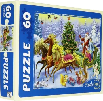 Puzzle-60 "Дед мороз на тройке" (32) ( П60-7932) обложка книги