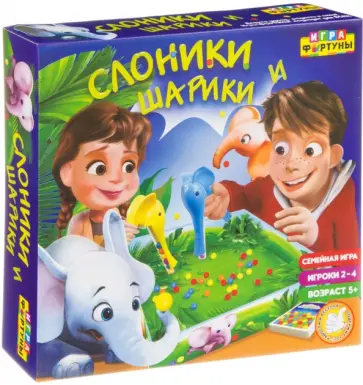 Игра семейная настольная "Слоники и шарики" (Ф95666) обложка книги