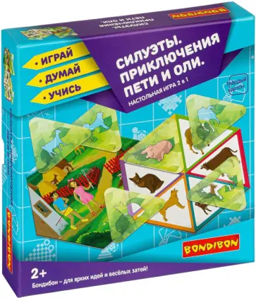 Игра настольная "Приключения Пети и Оли. Силуэты" (ВВ3906) обложка книги