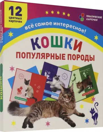 Самые популярные породы кошек. 12 цветных карточек. ФГОС. ФГОС ДО обложка книги