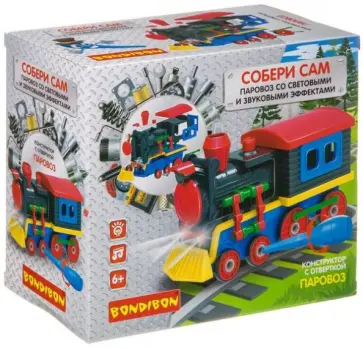 Конструктор с отверткой «ПАРОВОЗ», 75 деталей (ВВ4157) обложка книги