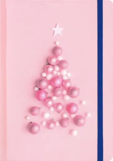 Блокнот "Pink Christmas tree", А5, клетка, 96 листов, с резинкой обложка книги