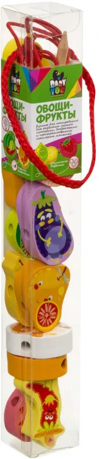 Игровой набор бусины для нанизывания Овощи-фрукты (ВВ4013) обложка книги