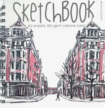 Sketchbook 80 листов, 200х205 мм, гребень,4 вида (1-551/04) обложка книги